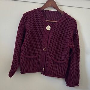 Zara Burgundy Knit Women's Sweater